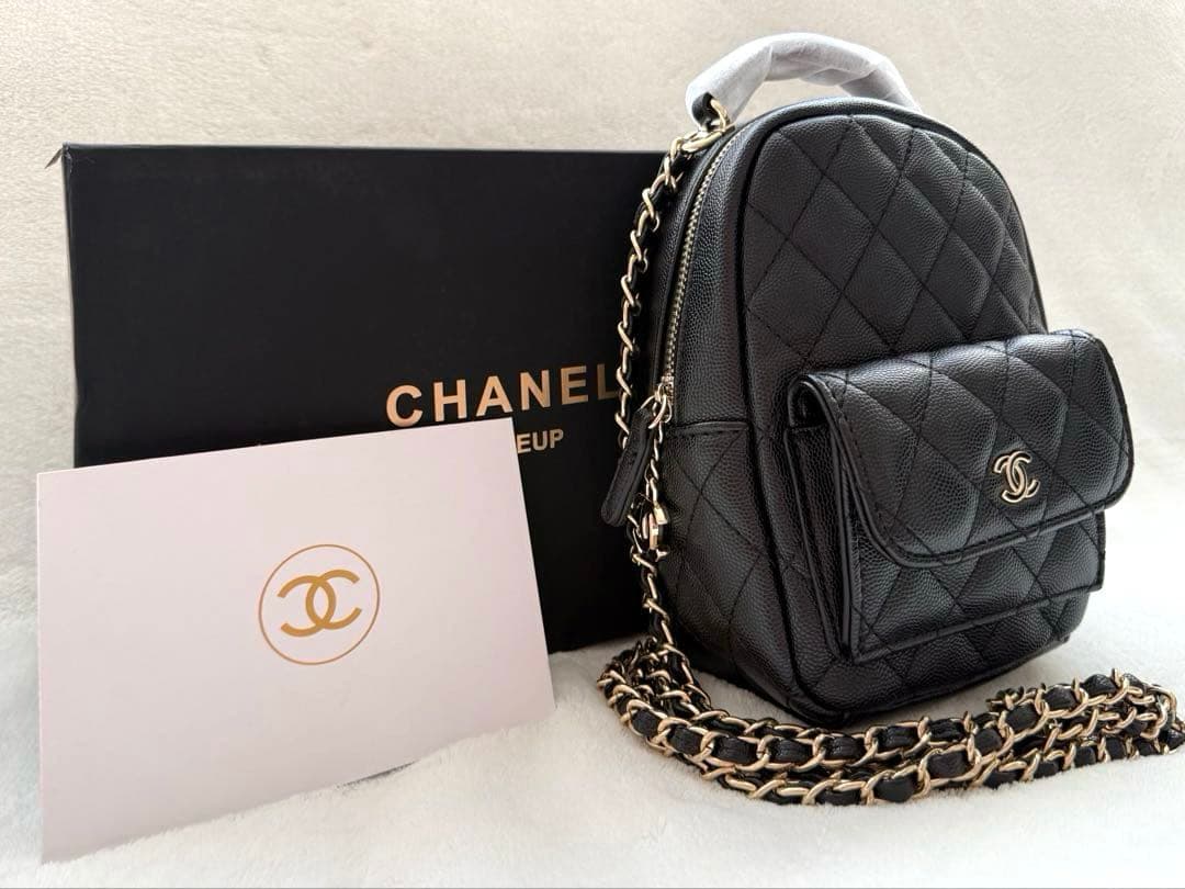 【新品未使用】CHANEL キルティング　リュック　ブラック　ノベルティ