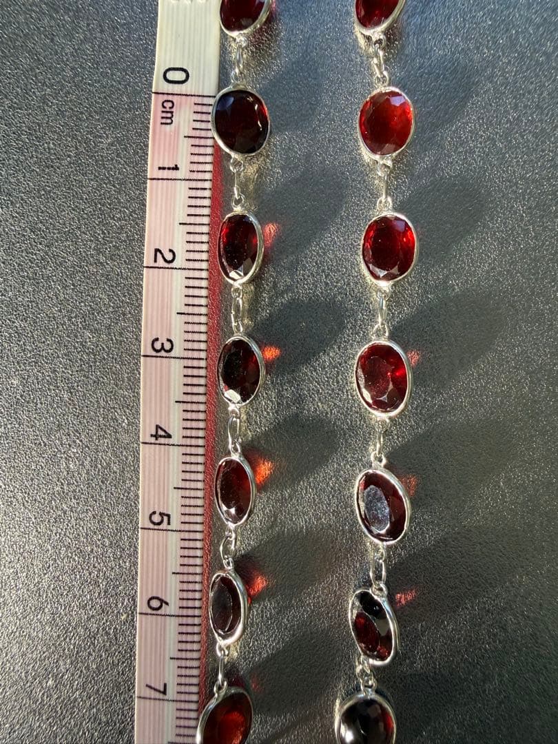 ガーネット,ネックレス 天然の本物の銀、手作り