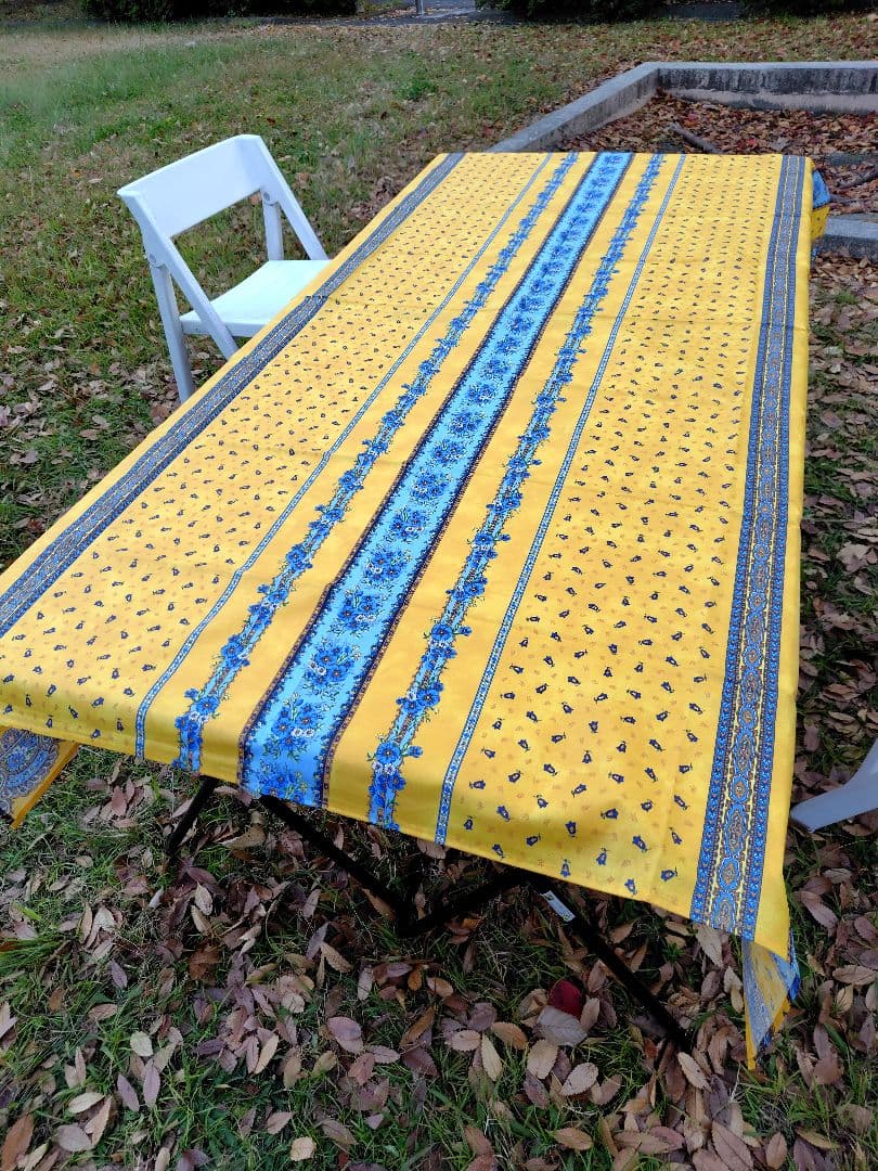 南仏プロバンスプリントテーブルクロス「トラディションイエロー」250✕150