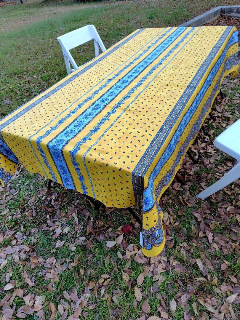 南仏プロバンスプリントテーブルクロス「トラディションイエロー」250✕150