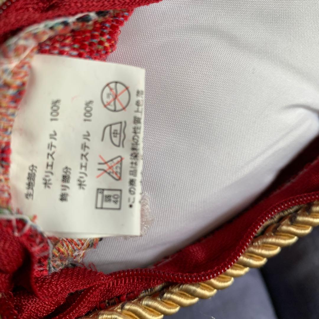 花柄クッション 3つセット バラ フラワー 赤 大きめ