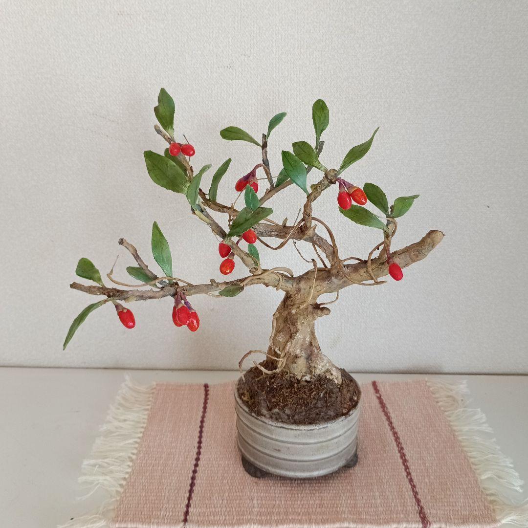 専用　クコの実の盆栽 　　　　　樹脂粘土
