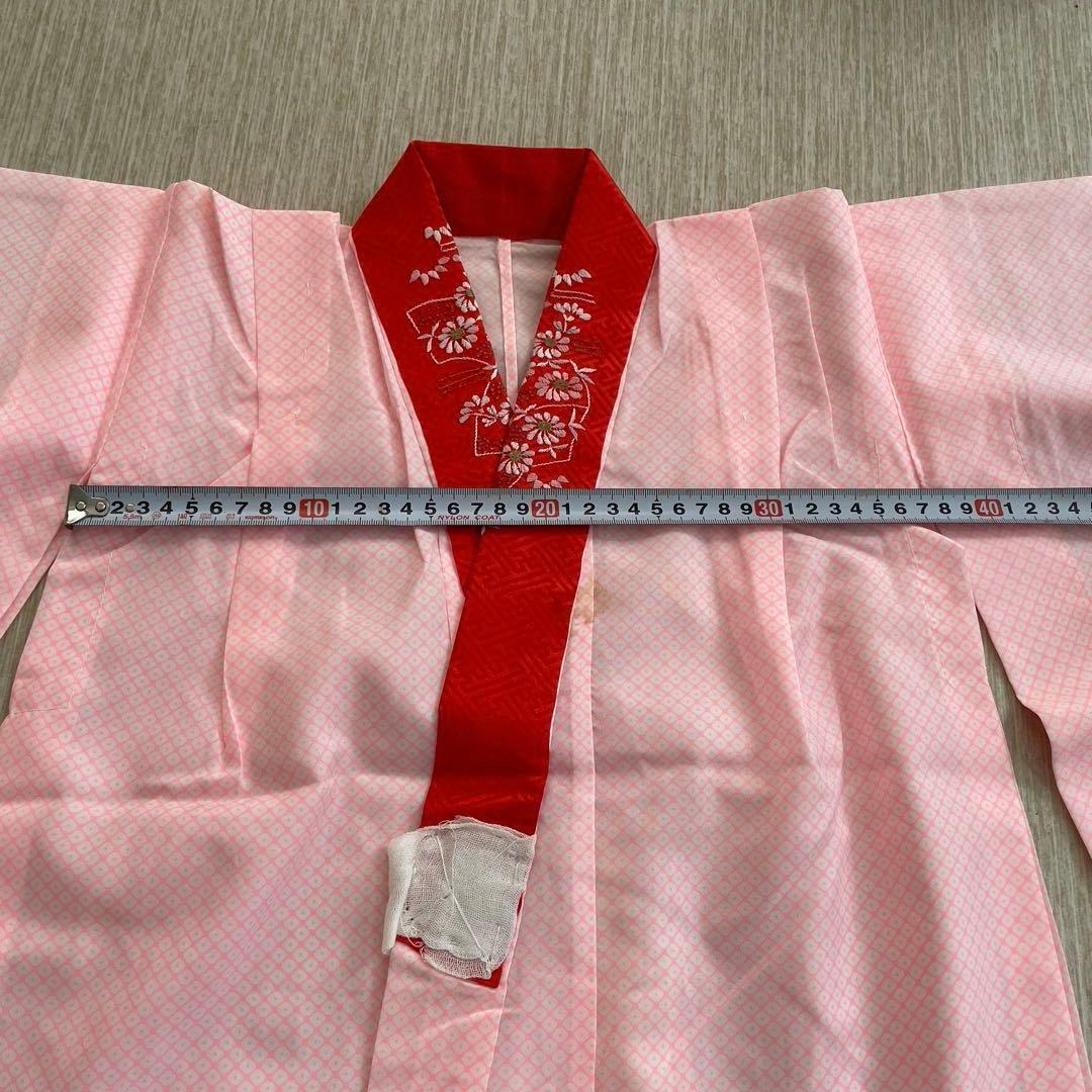 七五三用 赤色 花柄 和風衣装 鞠 着物 襦袢