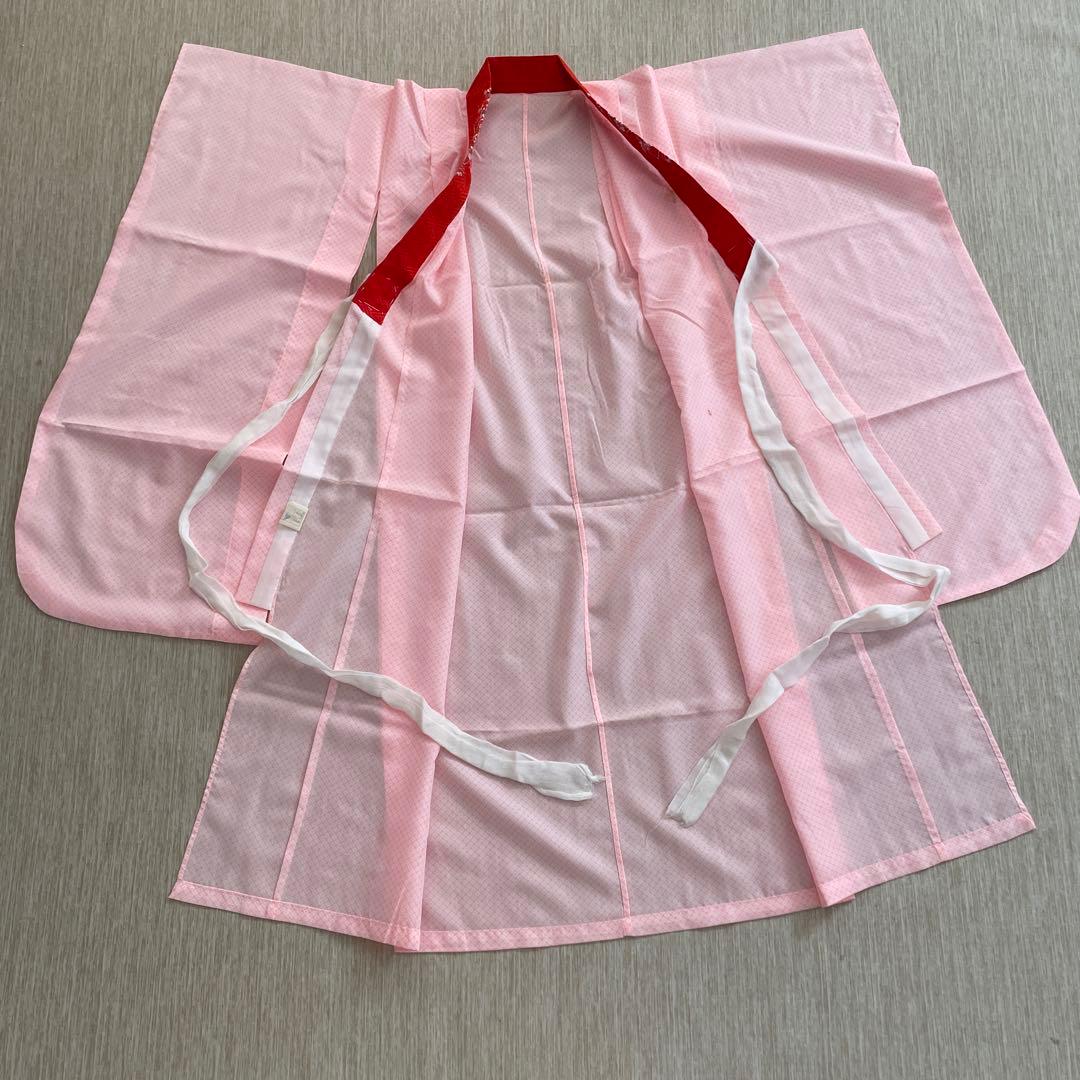 七五三用 赤色 花柄 和風衣装 鞠 着物 襦袢