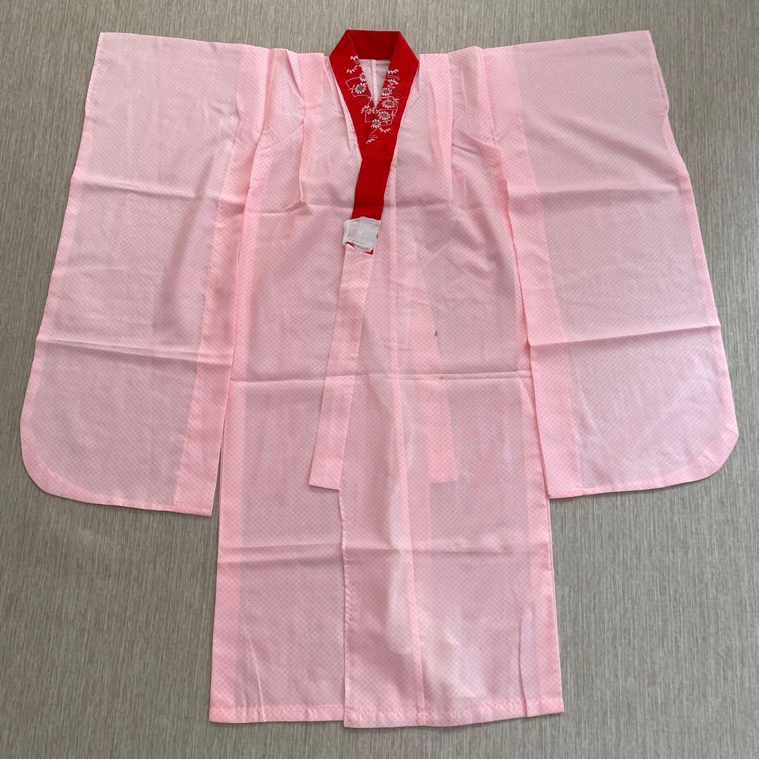 七五三用 赤色 花柄 和風衣装 鞠 着物 襦袢