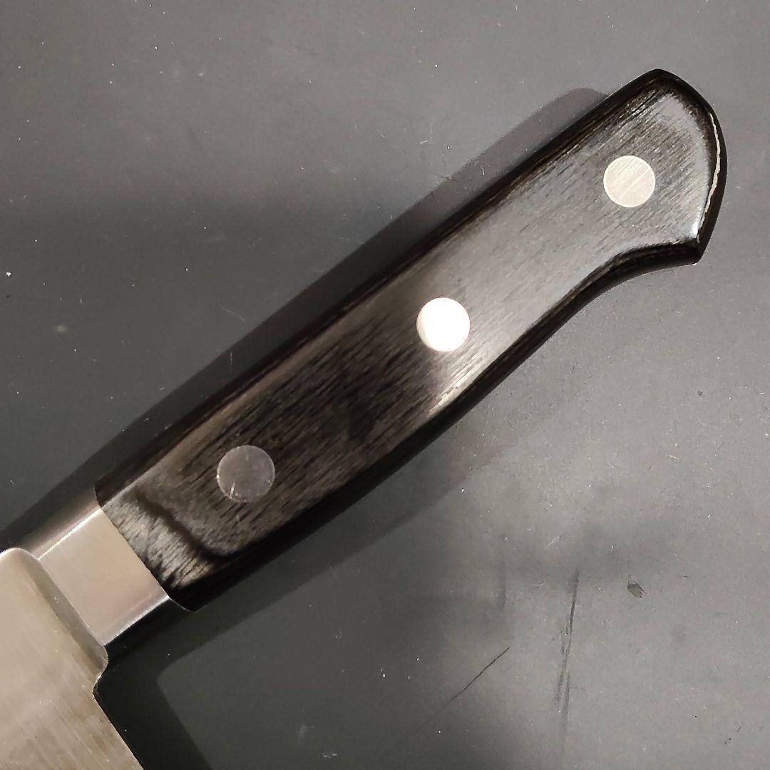 刀舟　MV鋼　全鋼　鎌形　三徳包丁　本刃付け　新品未使用保管品