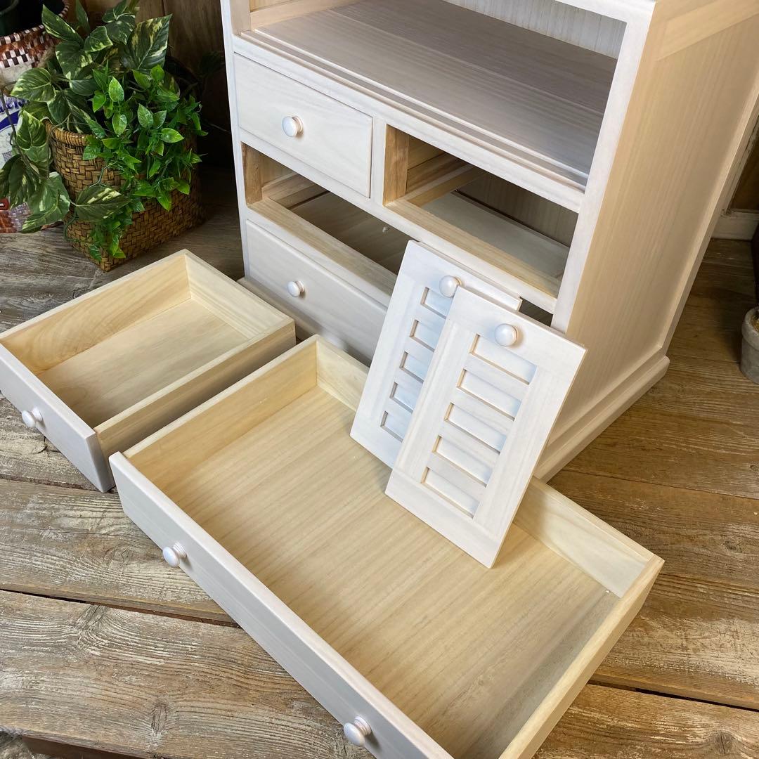 訳あり品！【141】大幅値下げセール中！木製多引き出し桐チェストタンスAホワイト