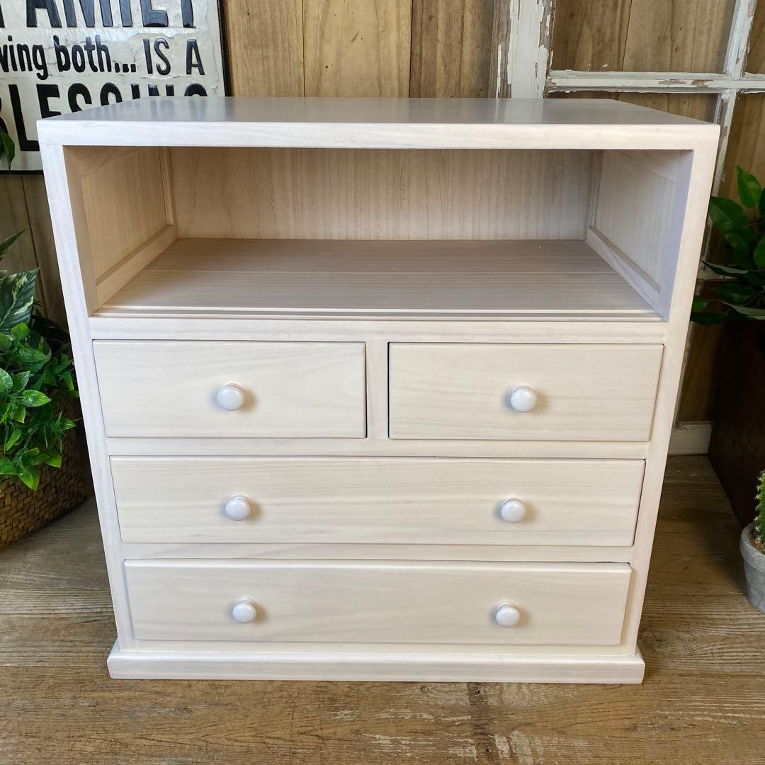 訳あり品！【141】大幅値下げセール中！木製多引き出し桐チェストタンスAホワイト