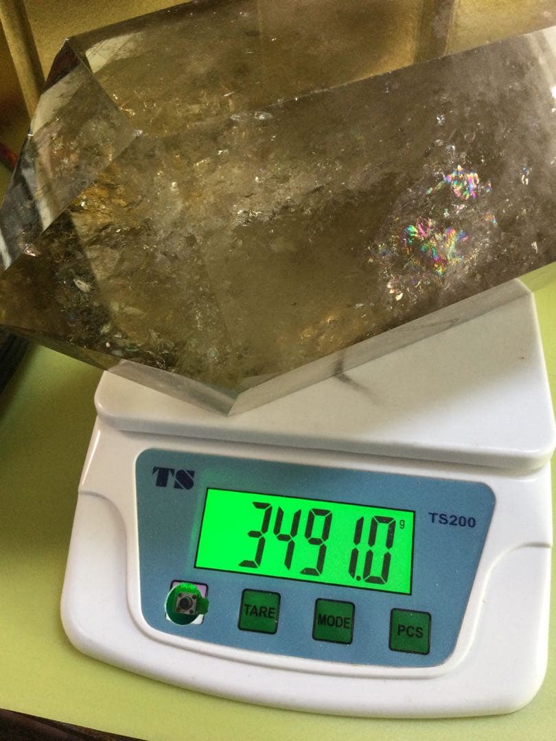 シトリン虹入りスーパーファントム6角柱　極上品　シトリン　観賞石