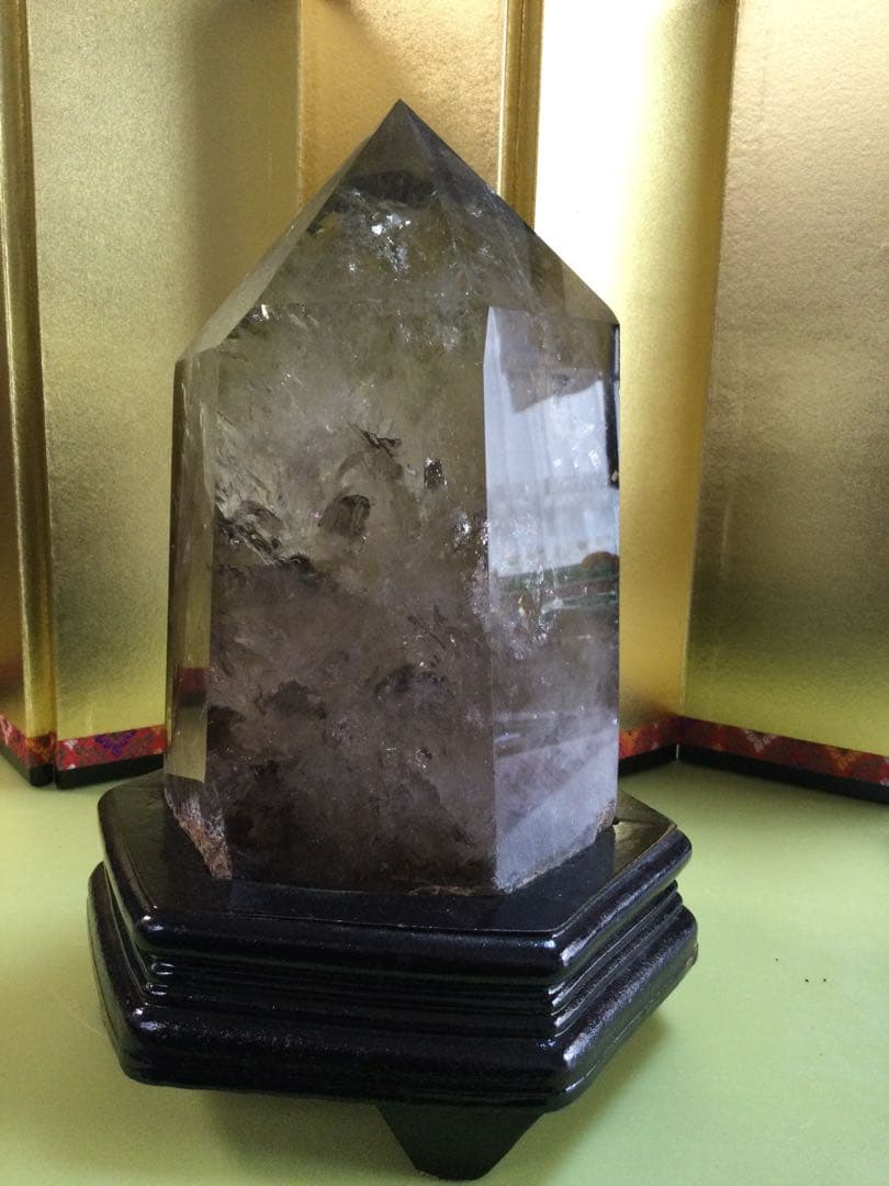 シトリン虹入りスーパーファントム6角柱　極上品　シトリン　観賞石