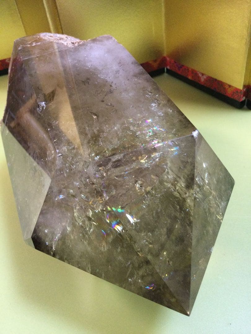 シトリン虹入りスーパーファントム6角柱　極上品　シトリン　観賞石