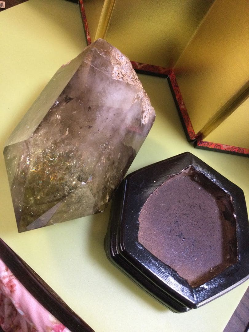 シトリン虹入りスーパーファントム6角柱　極上品　シトリン　観賞石