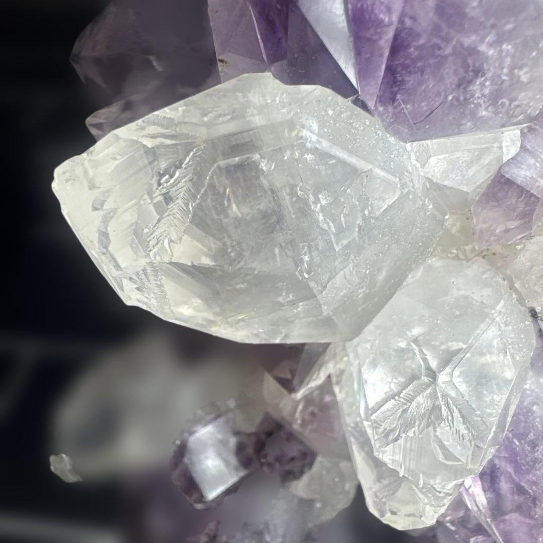 【コレクション】希少 ブラジル産 共生アメジスト 水晶 原石 台座付