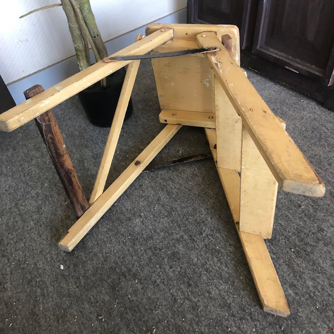 フランス製　シャビーシック　アンティーク調　ラガー　踏み台　飾り棚　ヴィンテージ