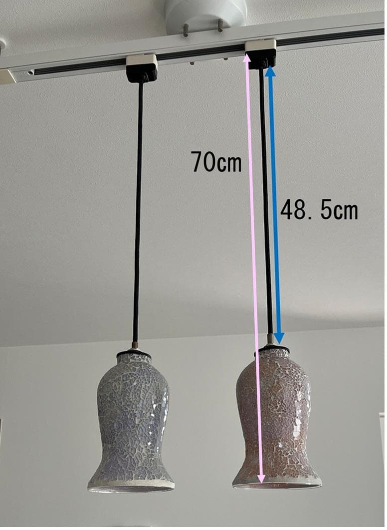 クラック加工ガラスペンダントライト 2個セット