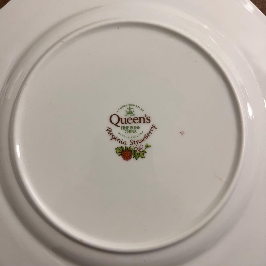 クイーンズバージニアストロベリーシリーズの皿 5枚セット