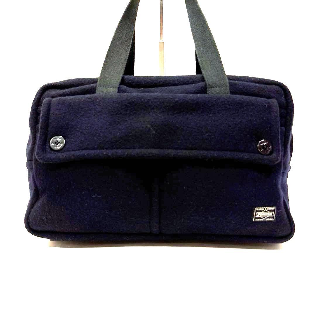 【レア】PORTER ポーター ウール ミニボストンバック ネイビー smoky