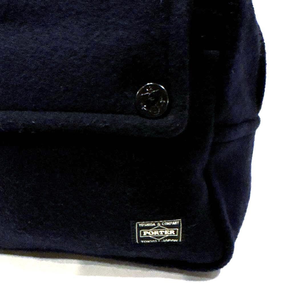 【レア】PORTER ポーター ウール ミニボストンバック ネイビー smoky