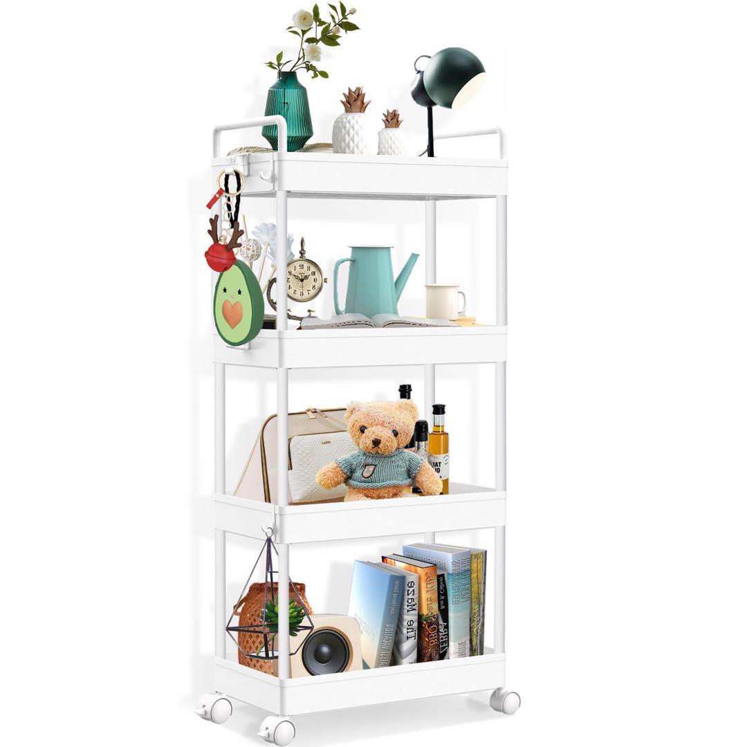 *ローリング 収納カート 4段 移動式棚 ユニット バスルームカート ハンドル