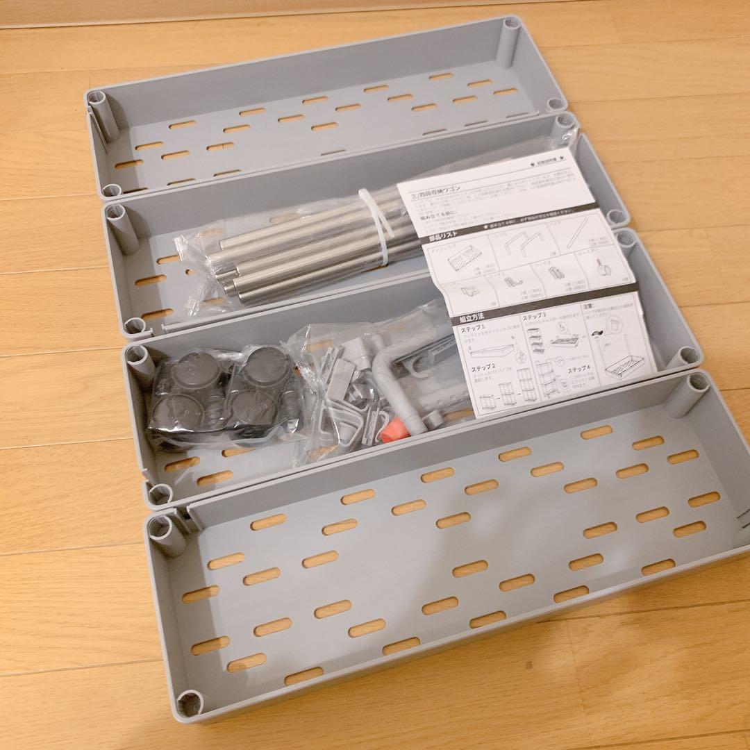 *ローリング 収納カート 4段 移動式棚 ユニット バスルームカート ハンドル