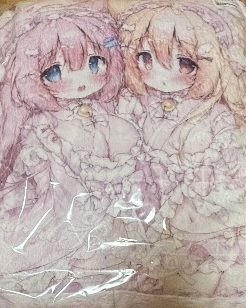 C107桃豆こまもちクッションブランケット コミケ Mochi Peach