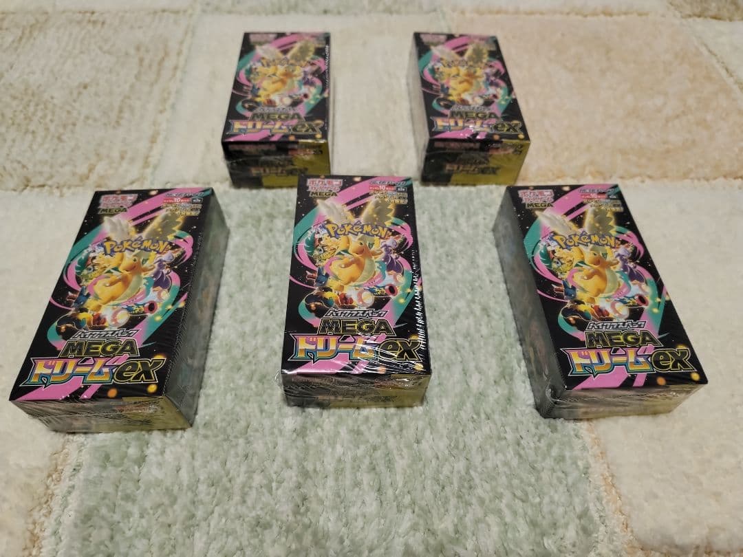 ポケモンカード メガドリームex 5box シュリンク付き　新品　未使用