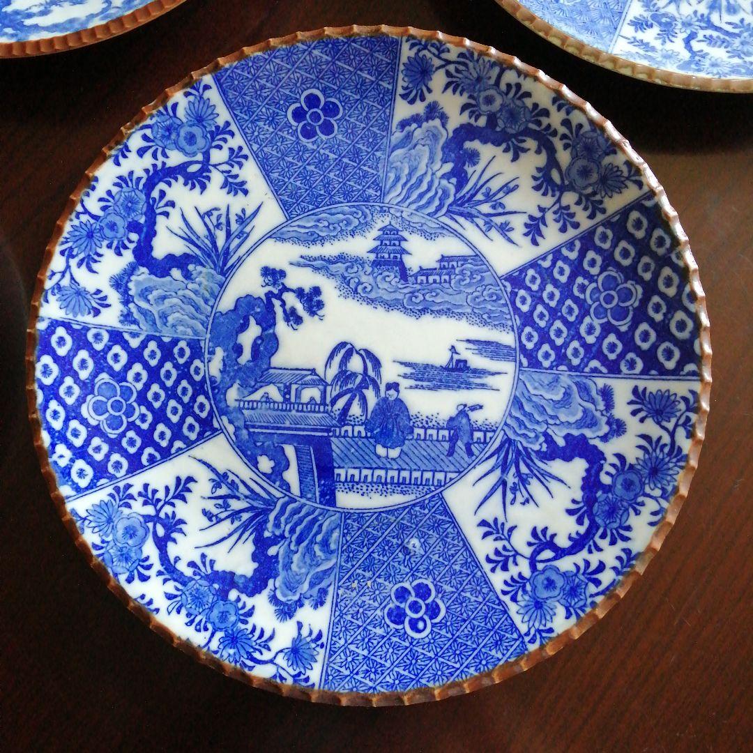 伊万里　染付大皿　4種　30.5～31cm　明治～大正期