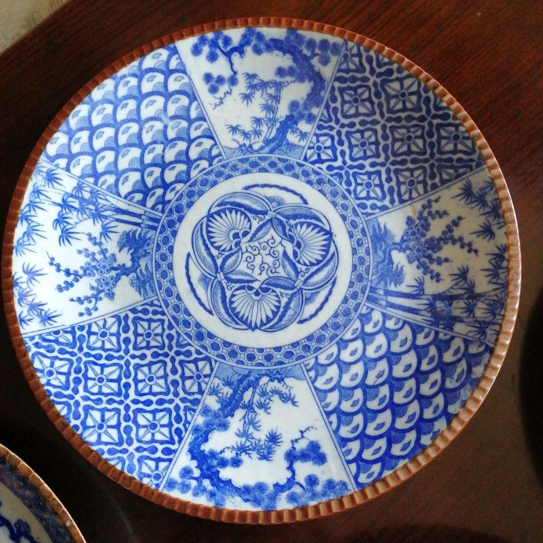 伊万里　染付大皿　4種　30.5～31cm　明治～大正期