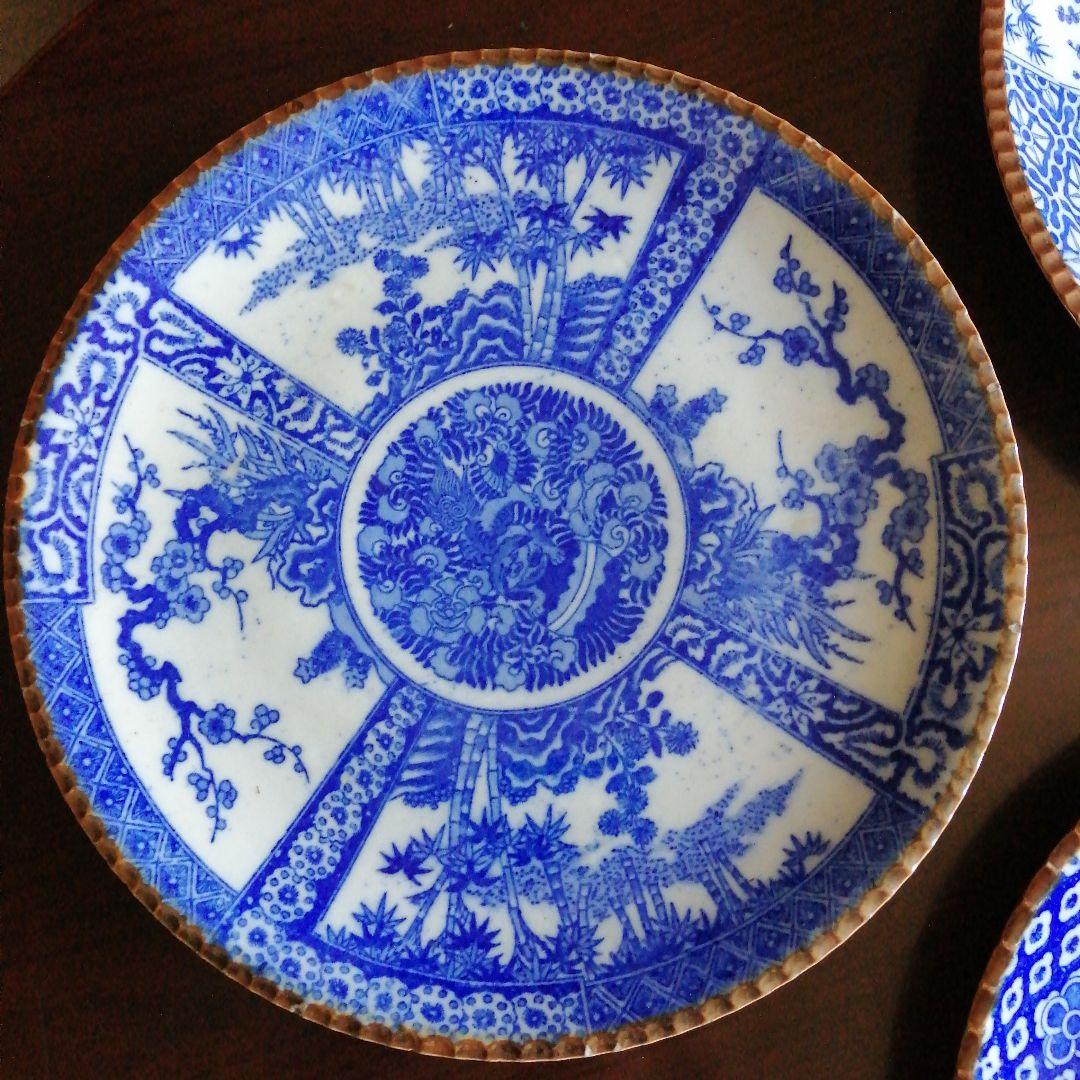 伊万里　染付大皿　4種　30.5～31cm　明治～大正期