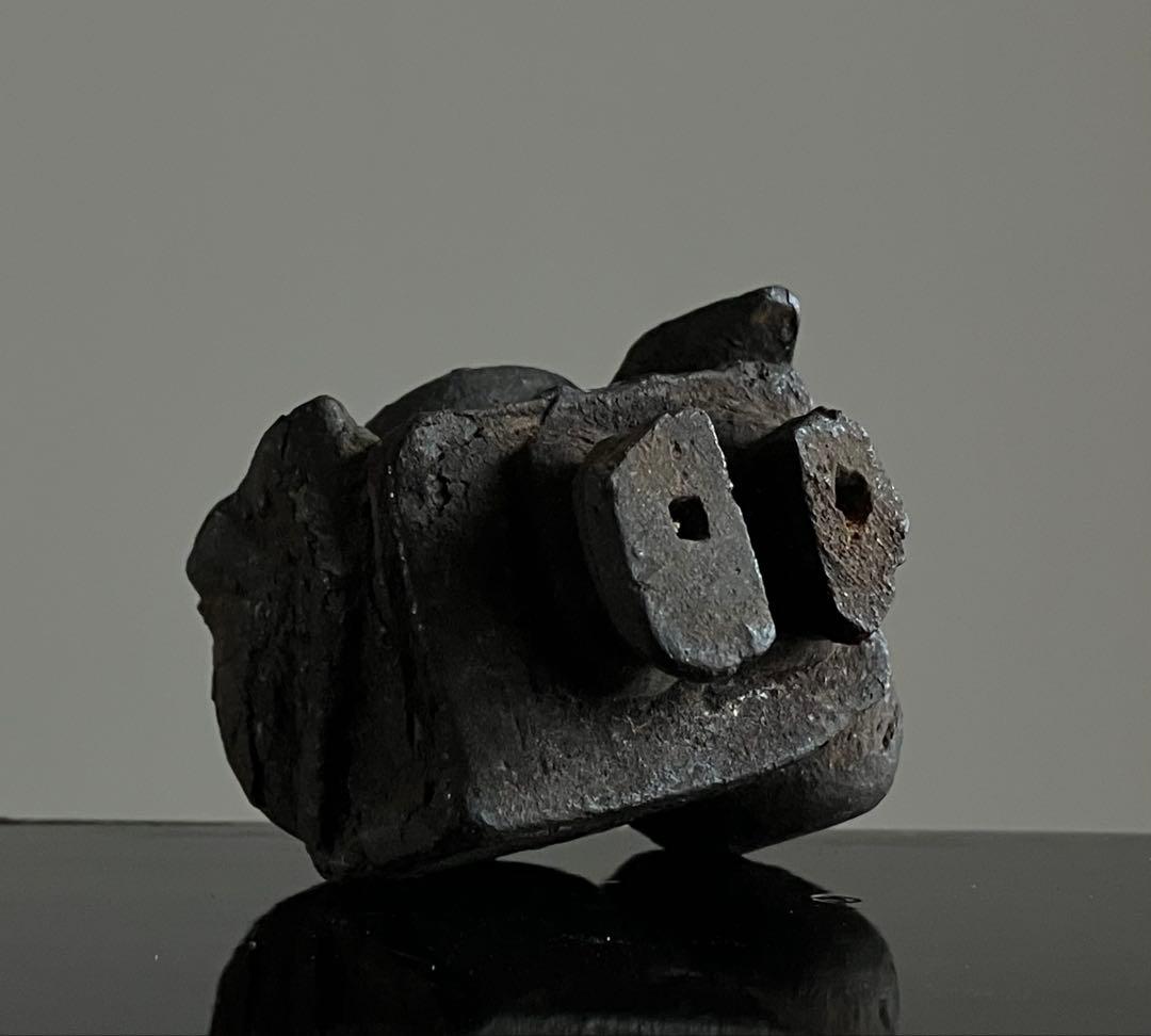 【くちぶえ~大黒天像 木彫 江戸後期〜明治頃 約6㎝】民藝七福神仏像骨董郷土玩具