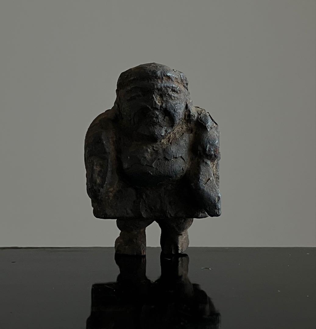 【くちぶえ~大黒天像 木彫 江戸後期〜明治頃 約6㎝】民藝七福神仏像骨董郷土玩具