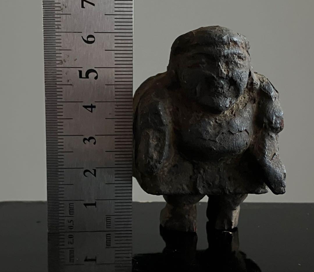 【くちぶえ~大黒天像 木彫 江戸後期〜明治頃 約6㎝】民藝七福神仏像骨董郷土玩具