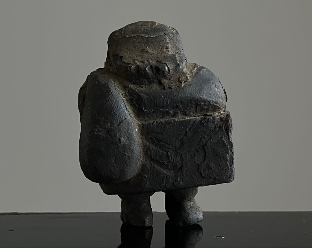 【くちぶえ~大黒天像 木彫 江戸後期〜明治頃 約6㎝】民藝七福神仏像骨董郷土玩具