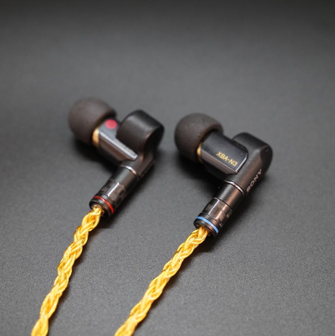 超高評価!最高仕様16芯 希少金メッキケーブル 膨張式mmcx/2.5mm L字