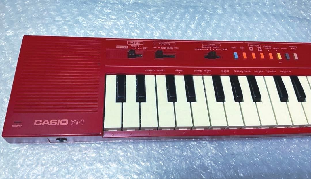Casio PT-1☆Red☆ビンテージミニシンセサイザー☆昭和レトロ☆日本製