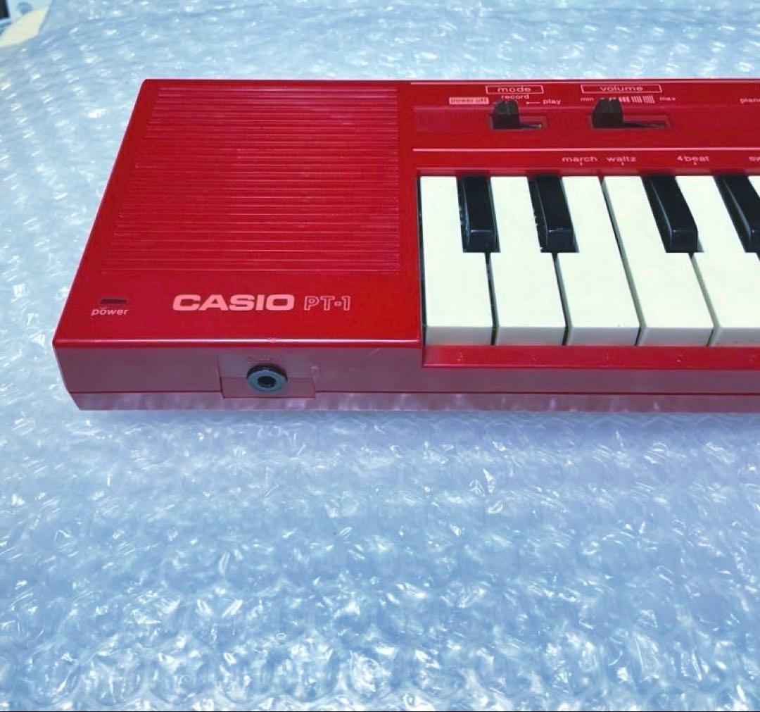Casio PT-1☆Red☆ビンテージミニシンセサイザー☆昭和レトロ☆日本製