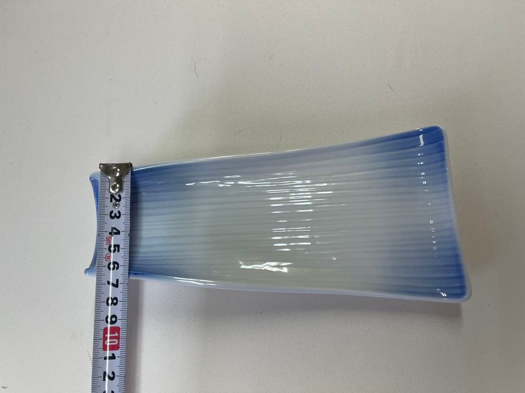青と白のグラデーション陶器皿 23cm 20枚