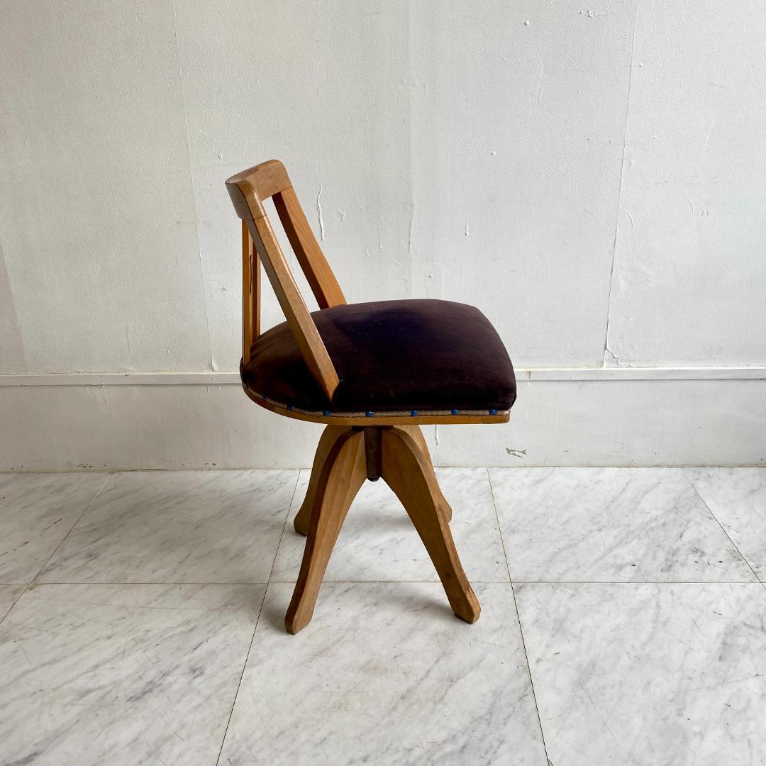 昭和レトロ 回転椅子 木製 ドクターチェア 古家具 アンティーク 和モダン