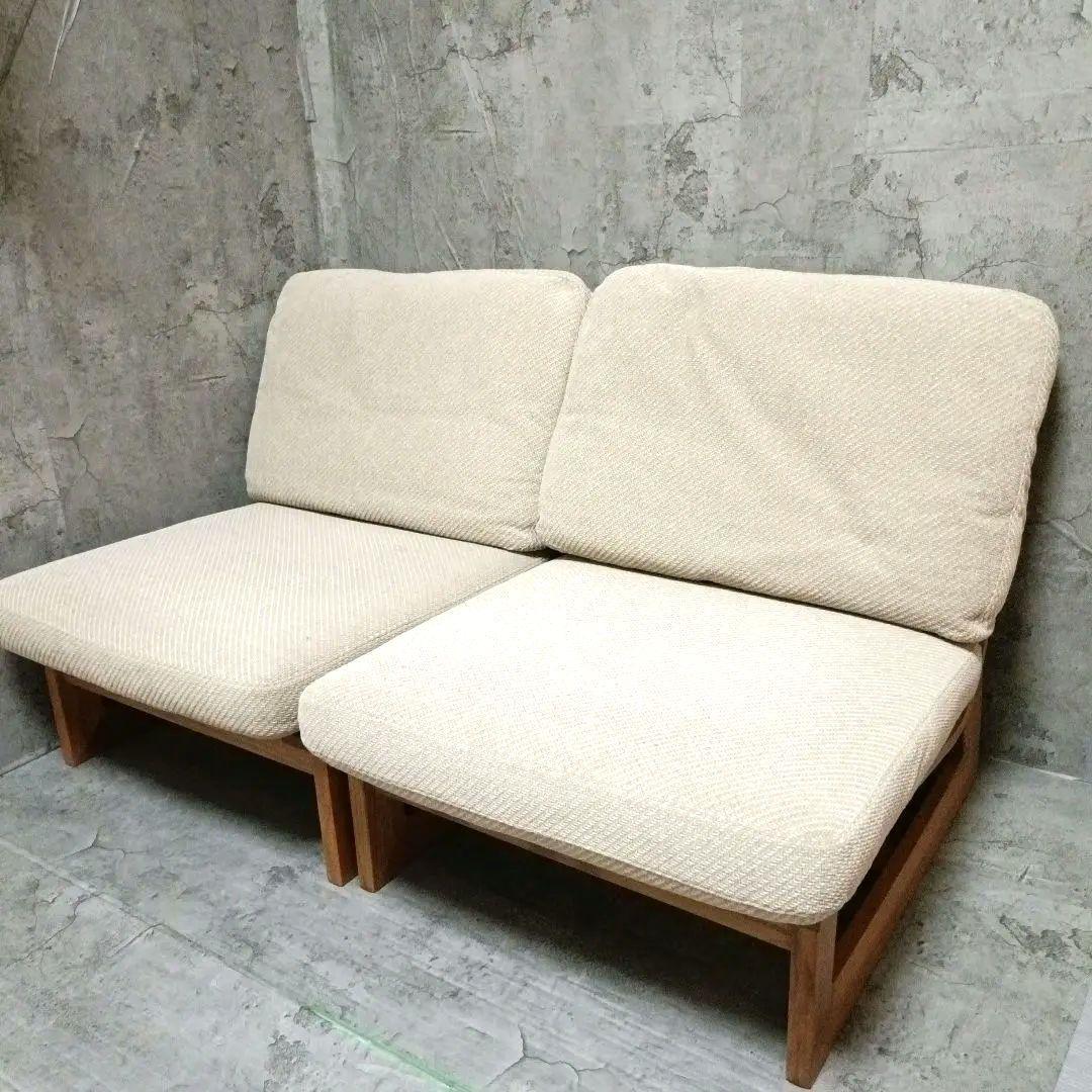 カリモク 木組 ベントウッドソファ プライウッド アームレスソファー レトロ