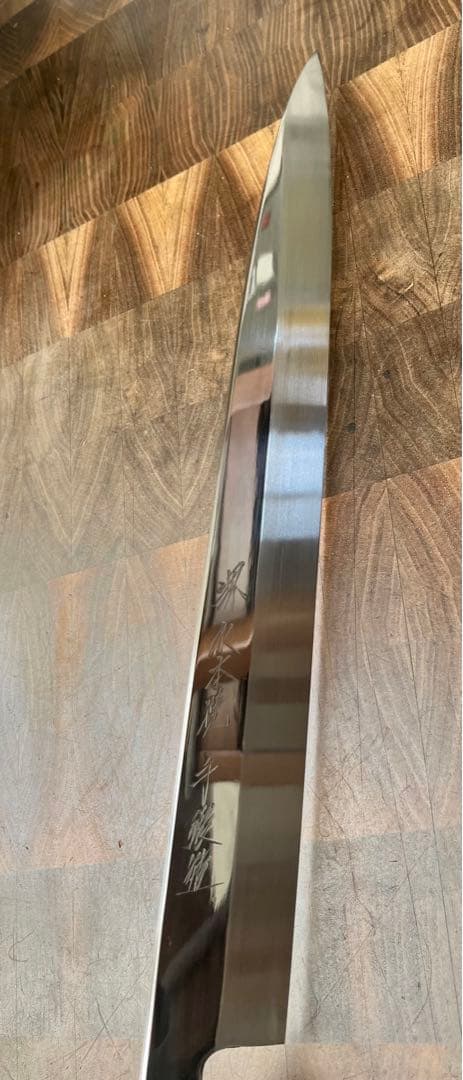 堺打刃物　水本焼　柳刃　尺一　包丁 　刺身　青鋼　水野鍛錬所　黒檀