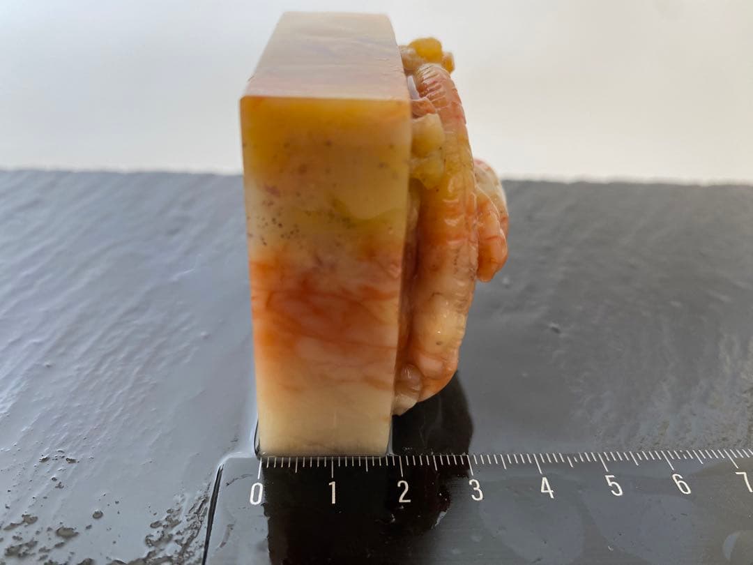 寿山石　龍　玺印 50mm角　大材　印材　印石　篆刻　落款　雅号　書道　日展