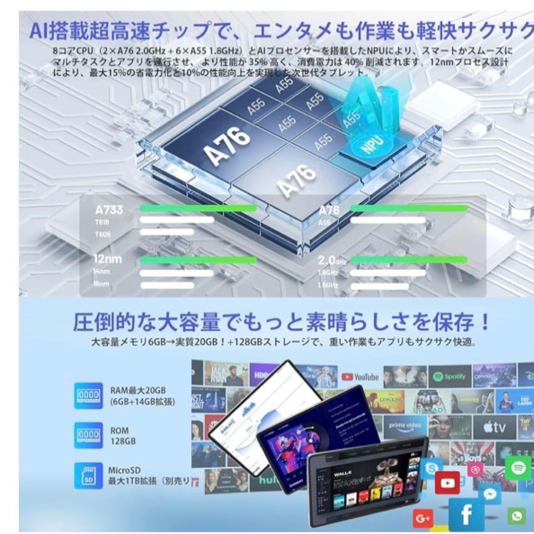 新品　Android15 タブレット 12インチ 2K FHD大画面