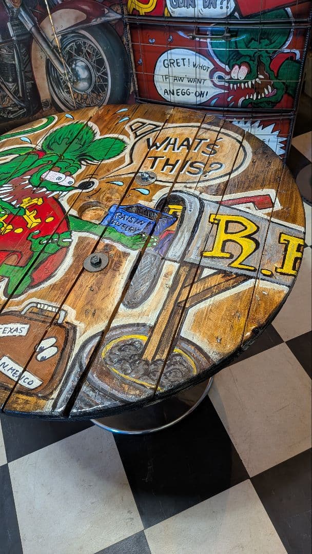 ラットフィンク ガレージテーブル ラウンドテーブル(何コレ!? コーヒーテーブル