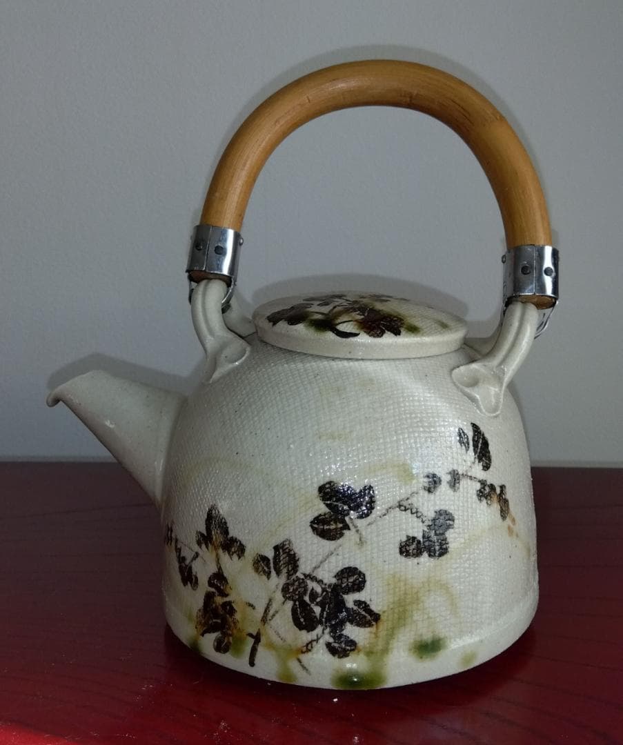 美濃焼の名工　陶芸家　山田義孝【希少美品】手書き作品急須湯呑みセット蓋取っ手無し