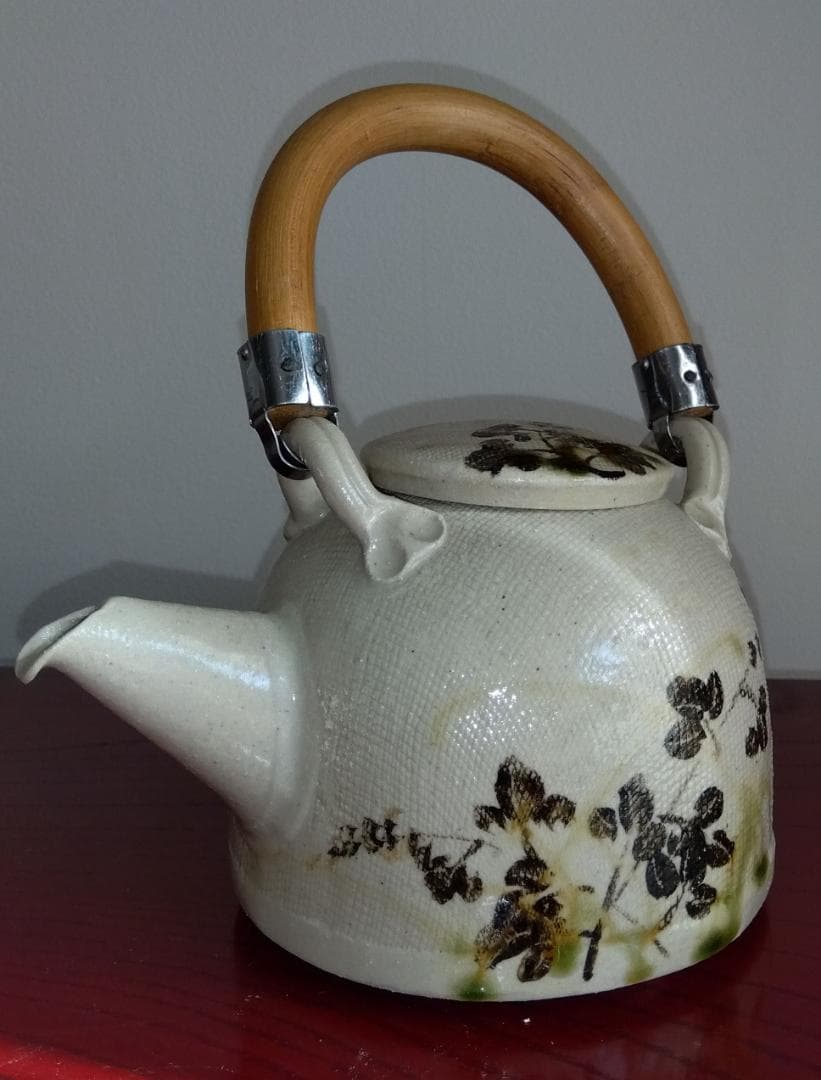 美濃焼の名工　陶芸家　山田義孝【希少美品】手書き作品急須湯呑みセット蓋取っ手無し