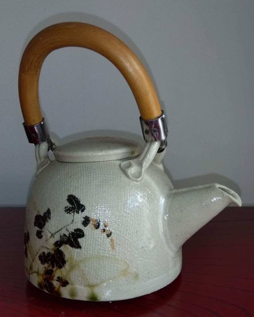 美濃焼の名工　陶芸家　山田義孝【希少美品】手書き作品急須湯呑みセット蓋取っ手無し