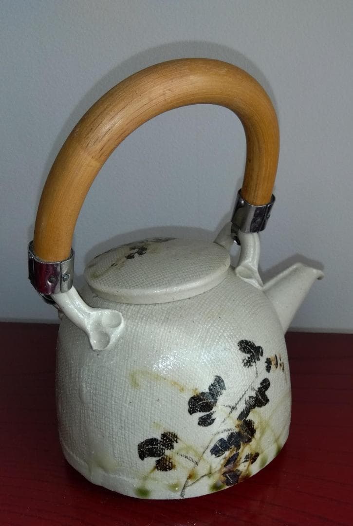 美濃焼の名工　陶芸家　山田義孝【希少美品】手書き作品急須湯呑みセット蓋取っ手無し