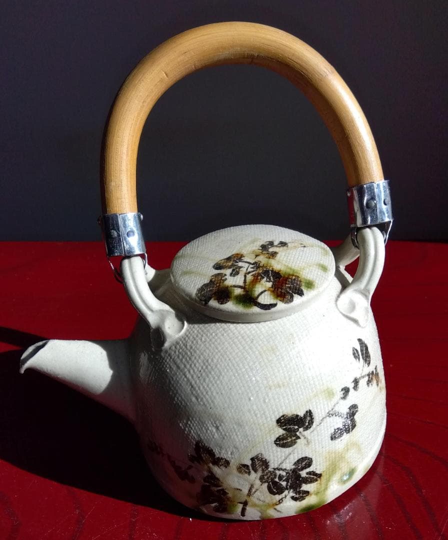 美濃焼の名工　陶芸家　山田義孝【希少美品】手書き作品急須湯呑みセット蓋取っ手無し