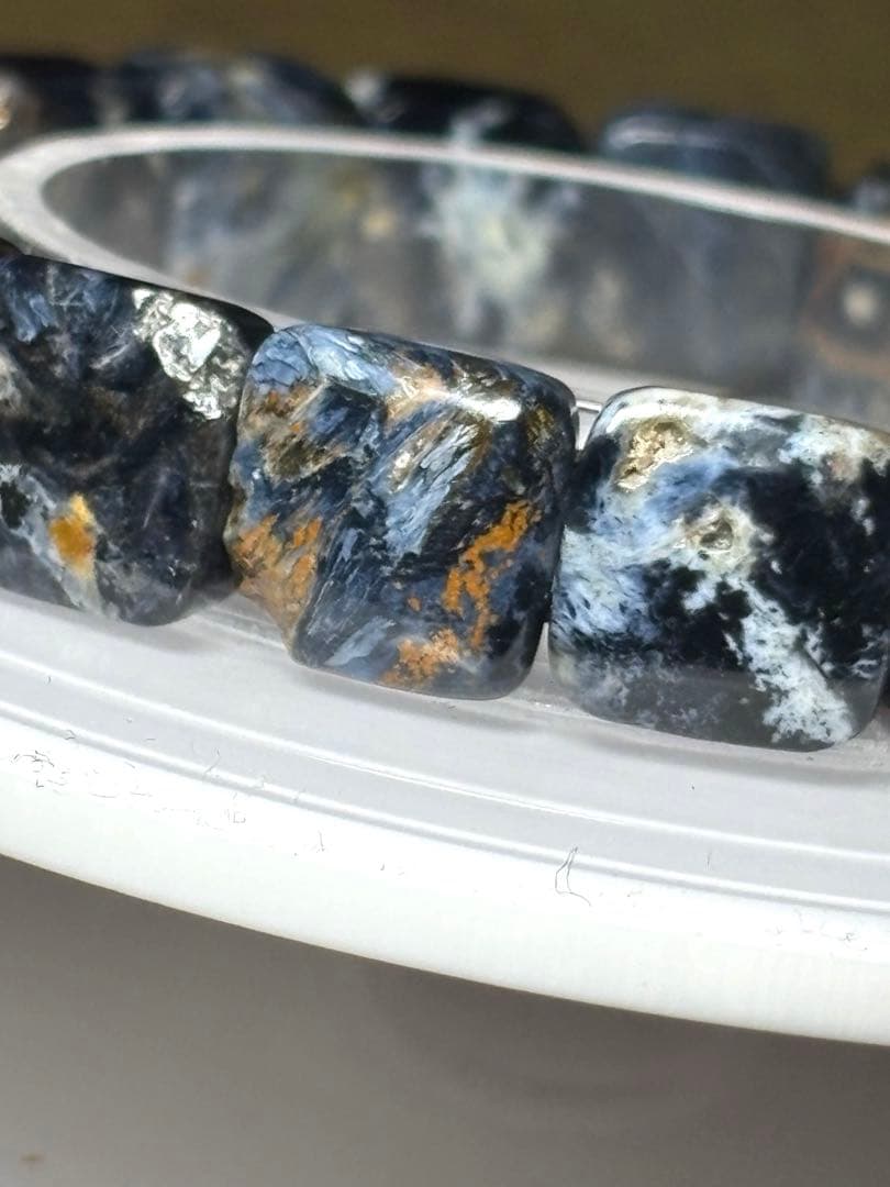 天然石　ブルーピーターサイトバングル11×11㎜（新品未使用）訳あり　高品質3