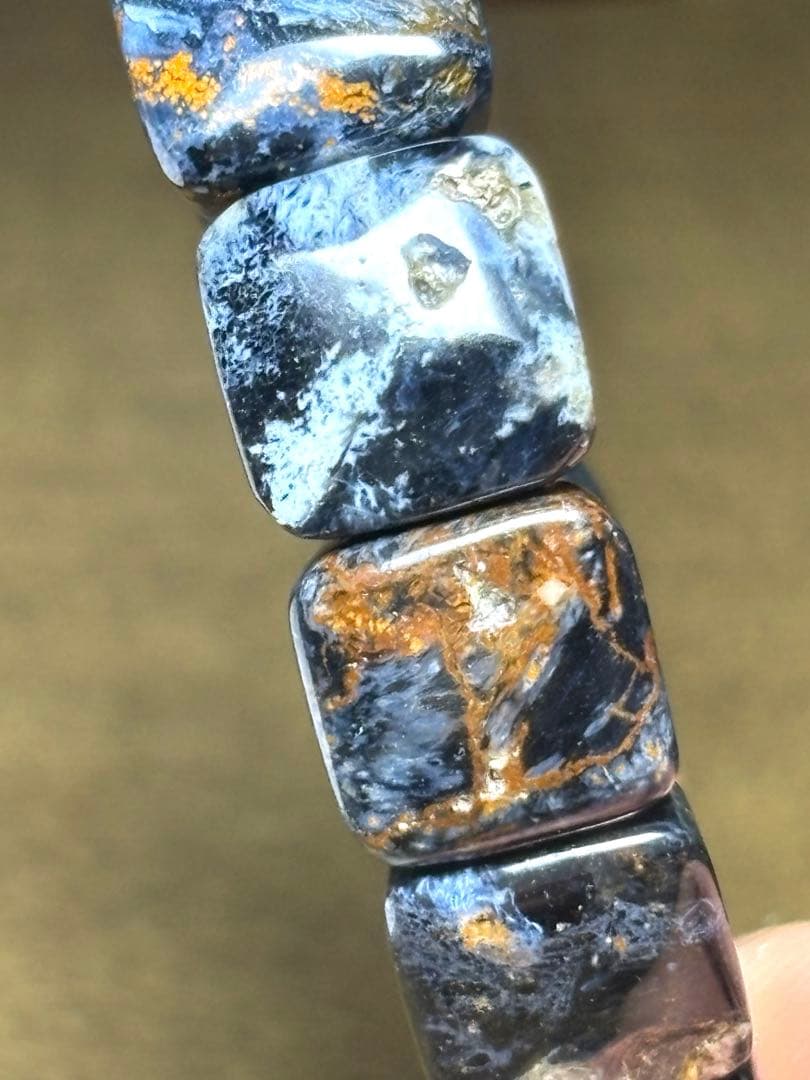 天然石　ブルーピーターサイトバングル11×11㎜（新品未使用）訳あり　高品質3